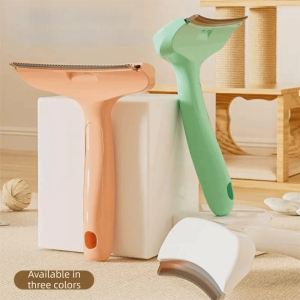 DISSENSION COLLOQUY59UY5 Plastic Tooth Cat Detangling Brush Arched Head Anti Tangle Pet Hair Trimming Portable Washable Dog Brushing Comb for Pet Hair Care
