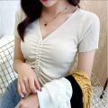 Villing Serut RIB | Atasan Wanita Crop Top Vneck Serut. 