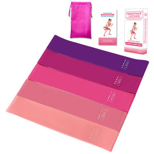 5PCS Sports Exercise Resistance Loop Bands Set Elastic Booty Band Set with Carry Bag for Yoga Home Gym Training LIXADA