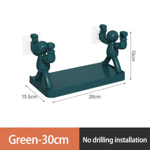 Konco แขวนผนังชั้นเก็บห้องน้ำแชมพูสบู่ออแกไนเซอร์รูปมนุษย์ยืนหมัดฟรีชั้นวางเครื่องเทศสำหรับห้องครัวบ้านชั้นเก็บ