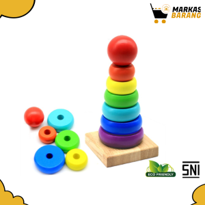 Mianan Menara Ring Bentuk Donat Edukasi Anak