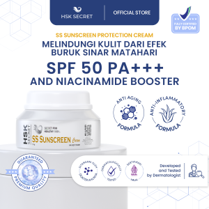 HSK Secret SS Sunscreen SPF 50 PA+++ - Daily Sunscreen / Sunblock Mencerahkan dan Melembapkan dengan Niacinamide Tripeptide & Aloe Vera