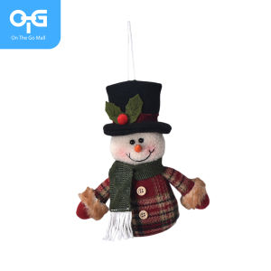 On The Go Mall Christmas Plush Toys Ornaments Santa Snowman Elk Knitted Fabric Pendants Accessories