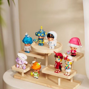 Pure solid wood display rack storage rack desktop trendy figure Bubble Mart blind box doll succulent small ornaments storage rack
