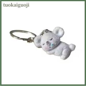 tuokaiguoji Flocked Koala Keychains Resin Cartoon Cute Stuffed Animal Charms Bag Pendant Keychain For Men Women Friends Couple