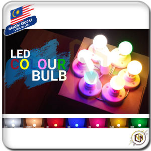 Lampu Raya LED Color Light Bulb Mentol Warna Warni Lampu Pingpong Multi Colour 3W