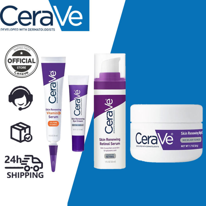 CeraVe Retinol Skin Renewing Night Cream Retinol Serum Vitamin C