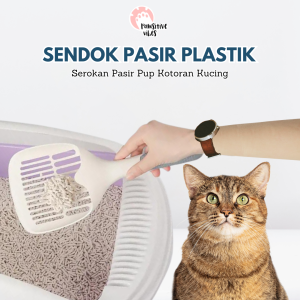 Pawsitive Vibes Litter Scoop - Serokan Pasir Pup Kotoran Kucing - Serokan Pasir Kucing - Sendok Pasir Kucing Anjing Hamster - Sekop pasir Kucing