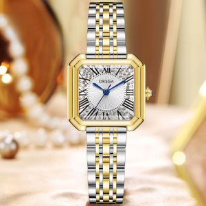 แฟชั่นผู้หญิงนาฬิกาใหม่ประณีตสี่เหลี่ยมประดับเพชรโรมันผู้หญิงนาฬิกาแสงหรูหราแฟชั่นควอตซ์นาฬิกาผู้หญิง