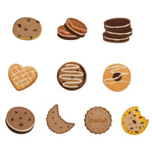 Biscuit chủ đề selfadhesive miếng vá sửa chữa Sticker thêu các bản vá lỗi tái sử dụng và dính vào cho trang trí quần áo 10pcs