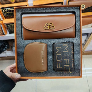 SG Gadget® 3Pcs/set Wallets Gift Box Wallet Card Holder Set Women Long Purse Short Purse Bag Birthday Gifts