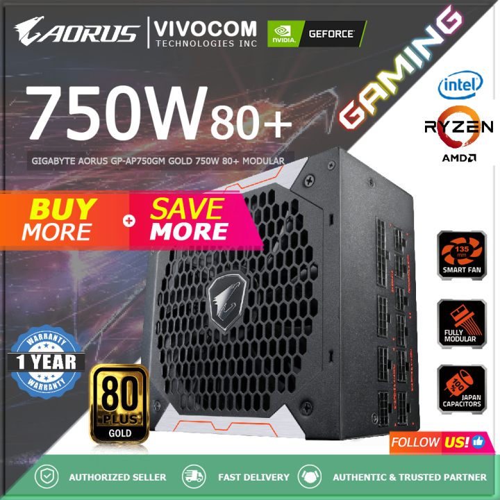 Sale!! GIGABYTE AORUS GP-AP750GM GOLD 750W 80+ MODULAR POWER SUPPLY ...