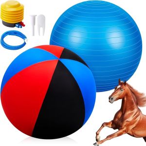 48 Inch Giant Herding Ball with Cover Anti Burst Ball Please Watch VCR for How to Inflation Horse Toys for Horse Stall Entertainment Play Pump Included