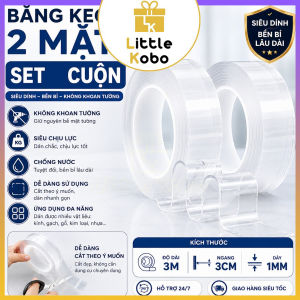 [1 Cuộn] Băng Keo Nano Silicon 2 Mặt Siêu Dính Không Khoan Tường Chống Nước Trong Suốt Đồ Chơi