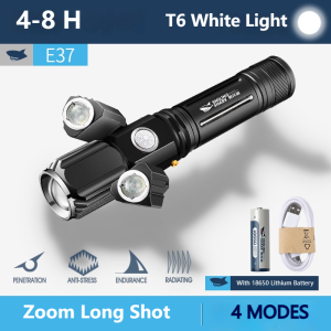 SmilingShark Bicycle Light Outdoor Cycling Flashlight USB Rechargeable Waterproof Bike Flash Light with Bike Clip 3 Lamp