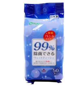 KHĂN GIẤY ƯỚT KHỬ TRÙNG S SELECT (TÚI 50 TỜ) - CHỨA 50% CỒN