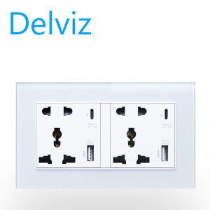 Delviz Type-C Interface Socket: Fast Charging USB C Port & Tempered Glass Frame