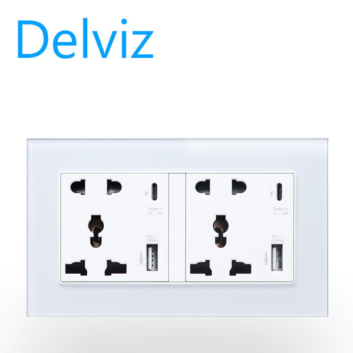 Delviz Type-C interface socket, 146mm*86mm tempered glass frame socket ...