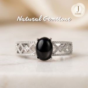 Oval Hypersthene Accent Ring (ADJUSTABLE RING)