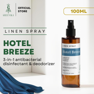 [ LINEN SPRAY + ANTIBACTERIAL ] Greenika 100ml Linen Mist Spray Hotel Breeze Scent / White Tea Scent Disinfectant Solution Antibacterial Fabric Spray Air Freshener for Room Aromatherapy Perfume Car Seat Anti-bacterial Home Fragrances Long Lasting