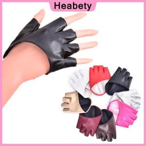 Heabety Pu Leather Fingerless Glove For Goth Punk Rock Lolita Harajuku Stage Party