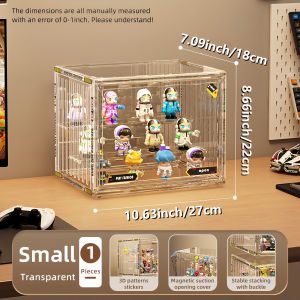Acrylic PopMart Display Box With Step Multi-Tier Stackable Labubu Doll Blind Box Figure Organizer Storage Box Transparent Case