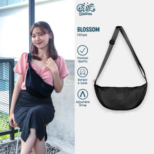 ATVA - Tas Selempang Wanita Tas Slingbag Puff Blossom Series Black