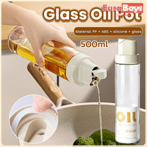E.B. 500ml Tkitchen Seasoning Glass Jar Drip Free Automatic Open Oil Pot Leak-Proof