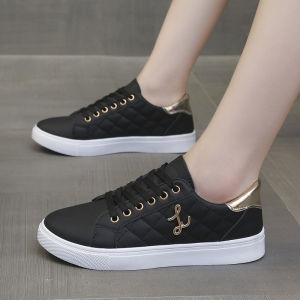 [Free Shipping] Thick-Soled Soft Leather New Autumn/Winter Casual And Versatile Sneakers Trendy And Comfortable White Shoes