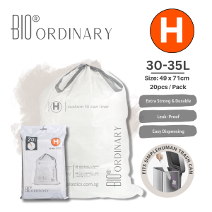 [Fits SimpleHuman Bin] BIO Ordinary Biodegradable Custom Fit Drawstring Trash Bag