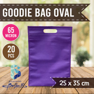(20 PCS) Tas Spunbond Goodie Bag Oval 25x35 cm / Tas Souvenir Tebal / Tas Kain Polos BISA DISABLON