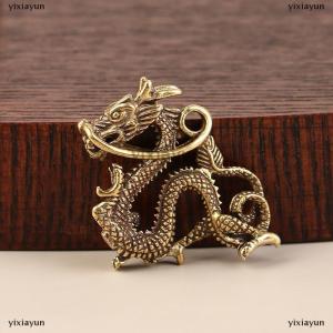 [COD] yixiayun 1Pc Retro Brass Dragon Figurine Decor Wealth Prosperity Chinese Style Ornament Dragon Luck Animal Fengshui Vintage Decors