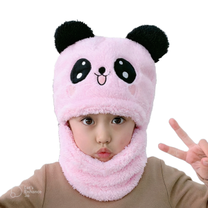 Mũ Len Cho Bé Trai Bé Gái - Mũ Len Tai Gấu Liền Khăn Cho Bé 2-8 Tuổi