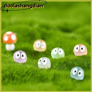 [Duola] ตุ๊กตาเป็ดสไปรท์ลูกบอลสีดำเรืองแสง10ชิ้นของประดับตกแต่งบ้านนางฟ้าจิ๋วอุปกรณ์ตกแต่งสวน