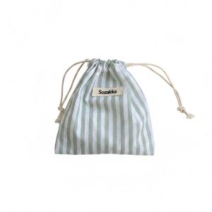 DORADO 2PCS Striped Drawstring Pouch Drawstring Cotton Lipstick Organizer Multi Functional Compact Size Jewelry Dust Bag For Women