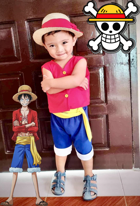 ONE PIECE Monkey D Luffy 2 Years Later Cosplay Costume with Hat Halloween  Outfit