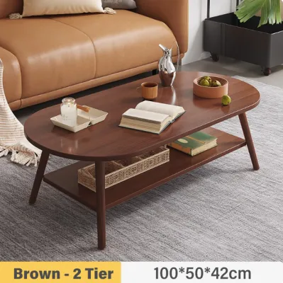 Coffee Table Meja Kopi Ellipse Oval Kopi Table Living Room Tea Sofa Side Table Corner Two Layer Kecil Sisi Sofa Meja 茶几