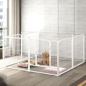 กรงสุนัขปรับขนาดได้ (60x120x70 ซม.) คอกสุนัข คอกสัตว์เลี้ยง กรง รุ่นแข็งแรง size M ขนาด 60x120x70 cm เปลี่ยนรูปแบบขยายขนาดได้ สัตว์เลี้ยงสุนัขรั้วรั้วในร่มที่มีห้องน้ำแยกประตูสุนัขขนาดใหญ่และขนาดเล็กฟรีรวมกันร/ที่มีอยู่ในรุ่นขยาย (100 * 160 * 80CM)