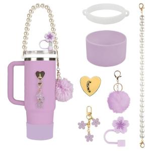 Chai nước bằng Silicone khởi động với cốc có tay cầm mặt dây túi đựng chai nước chai Phụ kiện ống hút silicon bìa cho ly