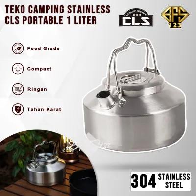 Teko Camping 1 Liter Kettle Camping Teapot Stainless Steel 304 Two Handle CLS