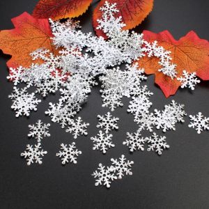 COUPLECOL Multi-color Christmas Snowflakes Confetti Glitter DIY Artificial Snowflakes Christmas Ornaments 1.5cm/2cm/3cm Snowflake Sequins Cake Decor
