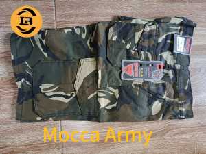 celana pendek cargo pria loreng army berkualitas bahan canvas halus
