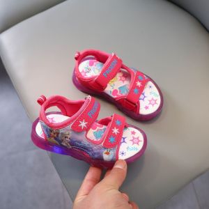 (จะไม่เรืองแสง)ลดล้างสต๊อค รองเท้ารัดส้นเจ้าหญิง สินค้ามีตำหนิ (ไม่มีไฟกระพริบ) สำหรับเด็กหญิง 1-5 ขวบ