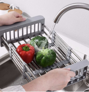 Stainless Steel Retractable Sink Water Filter Rack Drain Basket Kitchen Sink Drainer- JC Elise