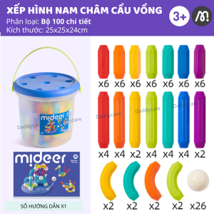 Bộ xếp hình nam châm đồ chơi lắp ghép cho bé Mideer Rainbow Magnetic Building Stick