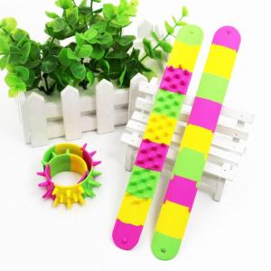 Silicone Slap Bracelets Sensory Bracelet Sensory Anxiety Bracelets Rainbow Wrist Snap Bands Fidget Toy for Party