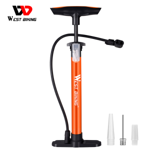 WEST BIKING Bicycle Air Pump 120/160PSI Steel Bike Tire Inflator Foot Pump Small Bike Ball Motorcycle Cycling Pump