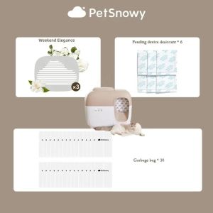 PetSnowy Cat Toilet Accessory Deodorizing Tablets Garbage Bag Pet Automatic Feeders Desiccant Professional Cleaning Supplies2026