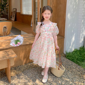 DR38 - Dress Gaun Anak Perempuan Momo Flower Dream Tulip Fashion Korea Princess