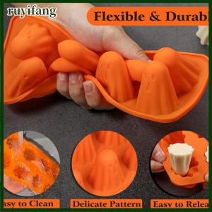 ruyifang Ghost Silicone Mold Non-Stick 3D Chocolate Mold 8-Cavity Cute Ghost Mold For Jelly Gummy Candy Pudding Ice Cube Halloween Decor